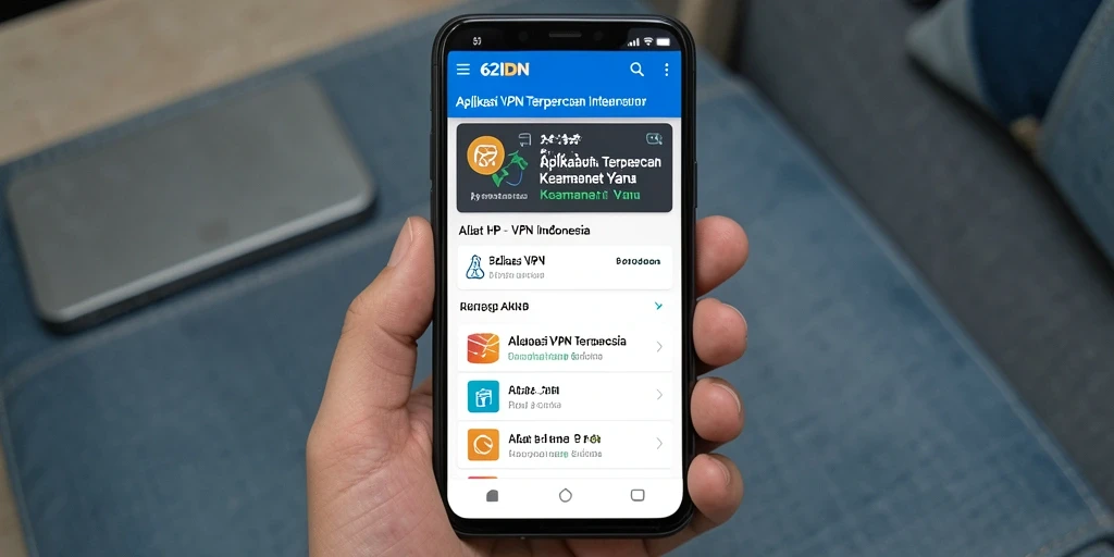 Antarmuka pengguna 62IDN yang sederhana dan intuitif.
