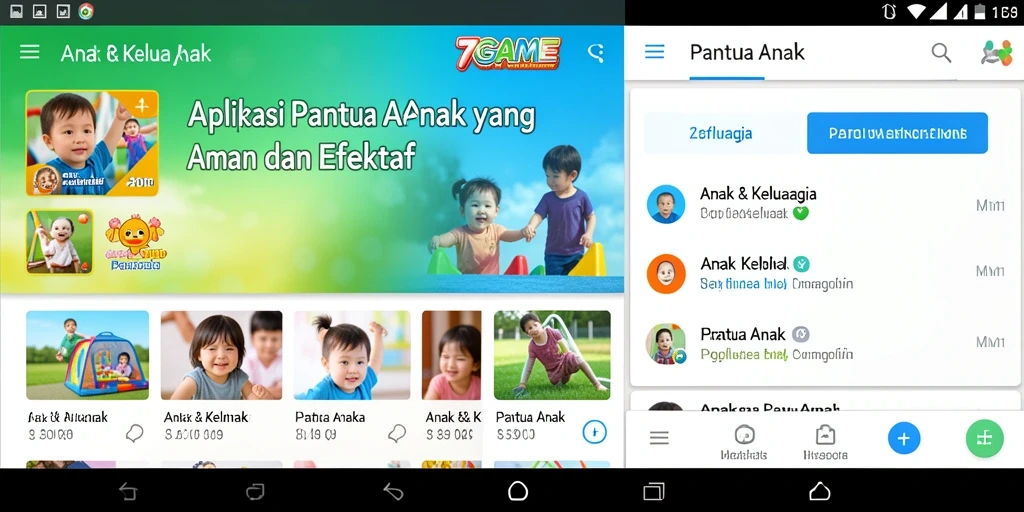 Tampilan antarmuka 7GAME yang intuitif dan informatif untuk pantau anak.