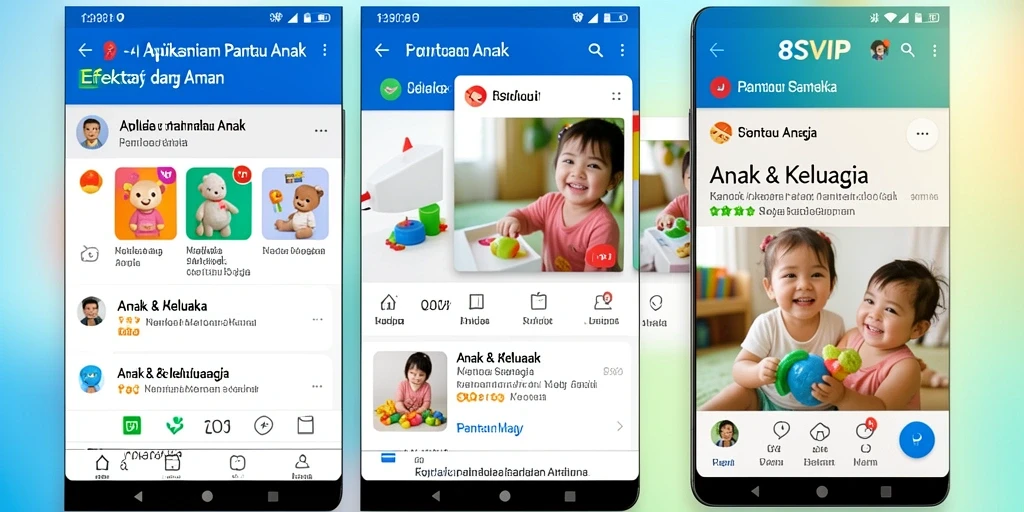 Antarmuka aplikasi 8SVIP untuk pemantauan anak yang intuitif.
