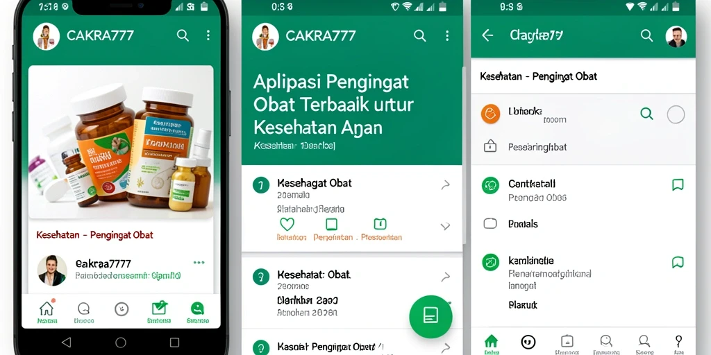 Antarmuka aplikasi CAKRA777 untuk pengingat obat yang praktis
