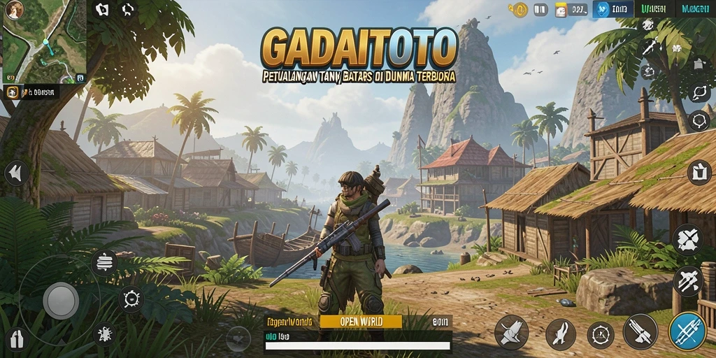 Antarmuka GADAITOTO yang menakjubkan dalam petualangan dunia terbuka.