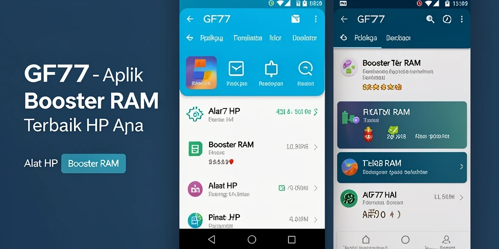 Screenshot antarmuka GF777 yang menampilkan fungsi pengoptimalan RAM.
