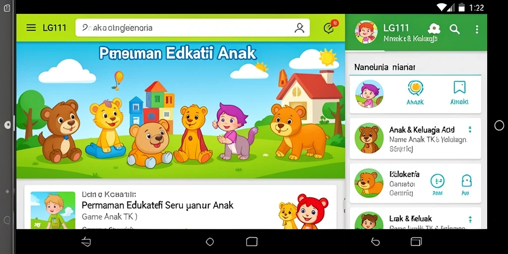 Antarmuka menarik dari aplikasi Game Anak TK LG111