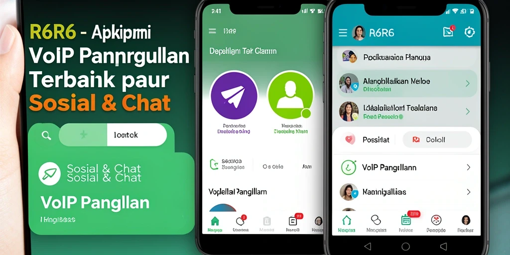Antarmuka R6R6 menunjukkan berbagai fitur VoIP Panggilan.