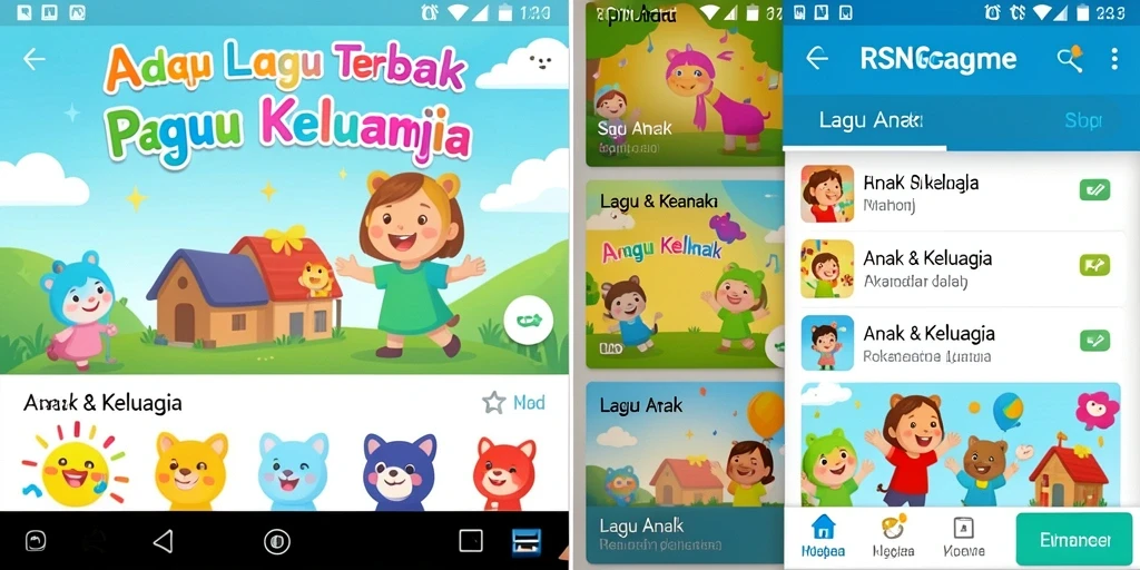 Antarmuka RSNGAME yang ramah anak dengan berbagai fitur Lagu Anak.