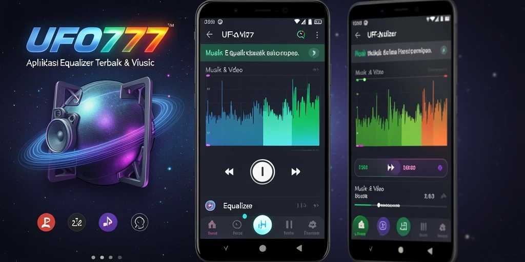 Antarmuka aplikasi UFO777 dengan fitur Equalizer yang mudah digunakan.