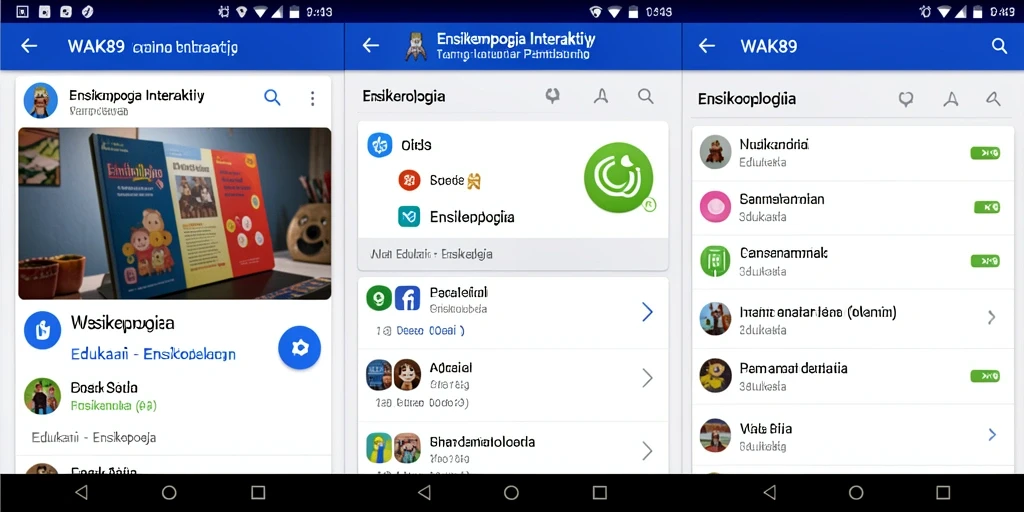 Tampilan antarmuka aplikasi WAK89 yang interaktif dan edukatif.